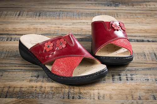 Sandales pour femme cuir bordeaux | Mes Espadrilles