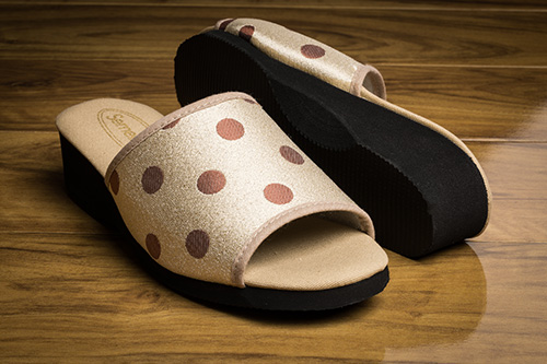 Véritable Semelflex Mules à talon doré | Mes Espadrilles