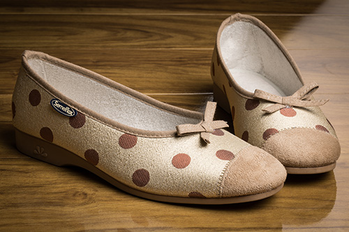 Véritable Semelflex ballerine à pois dorés | Mes Espadrilles