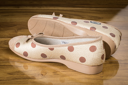Véritable Semelflex ballerine à pois dorés | Mes Espadrilles