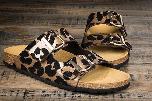 Sandales Femme à Brides Léopard & Boucles Dorées | Mes Espadrilles