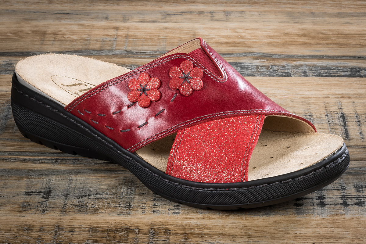 Sandales pour femme cuir bordeaux | Mes Espadrilles
